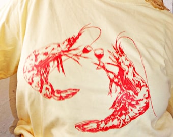 TSHIRT 100% COTTON unisex, prawn cocktail, Prawn Cheers