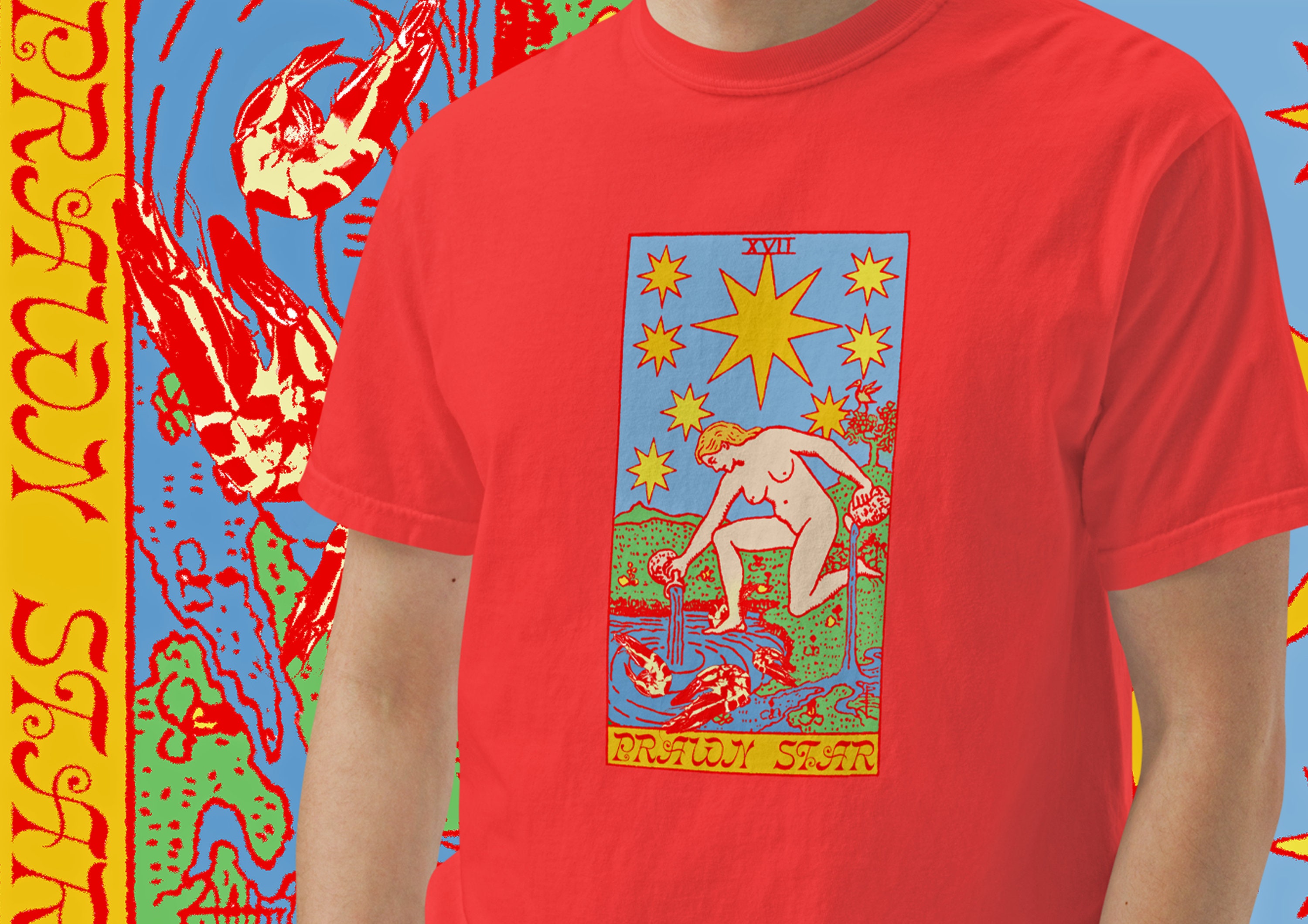 Prawn Star Tarot Card 100% COTTON TSHIRT