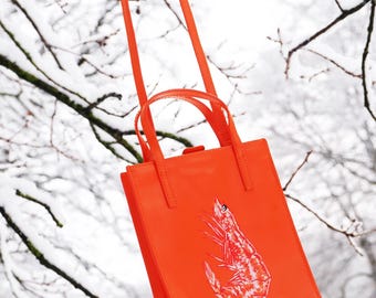 Orange Vinyl Handbag