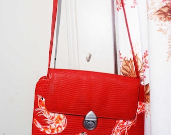 Red Leather Vintage Bag