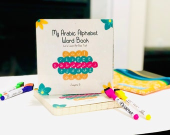 My Arabic Alphabet Word Book! Arabic and Islamic gifts for kids | Wipe and Clean Board books