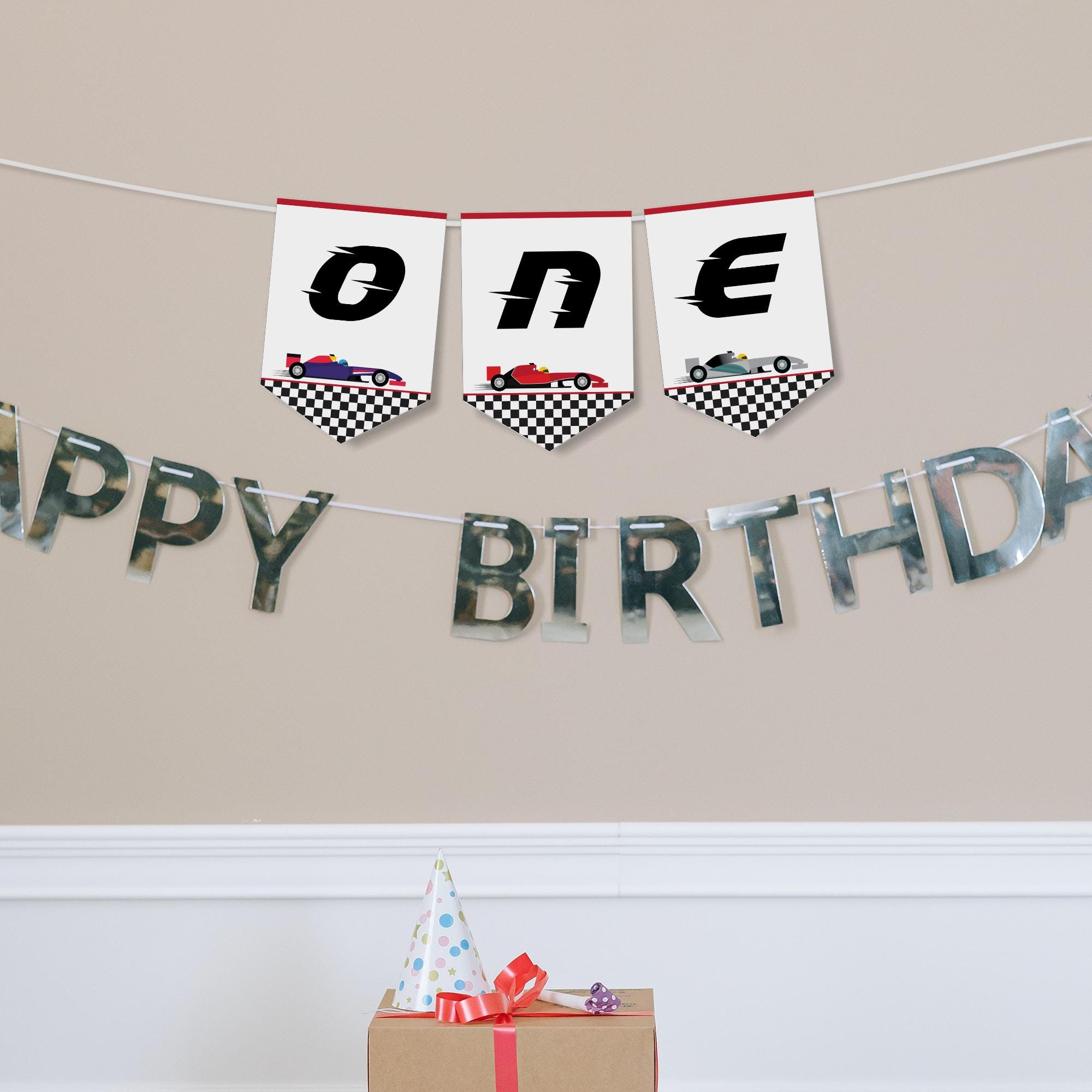 Striscione "One" Per Primo Compleanno - Banner In Tela Per Seggiolone, Decorazione Festa Bambino 1 Anno - Foto 5