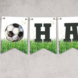 Fußball Geburtstagsbanner, Sport Thema Party Girlande, Junge Geburtstagsdeko, Sofort Download, bearbeitbare / druckbare Vorlage, #H047