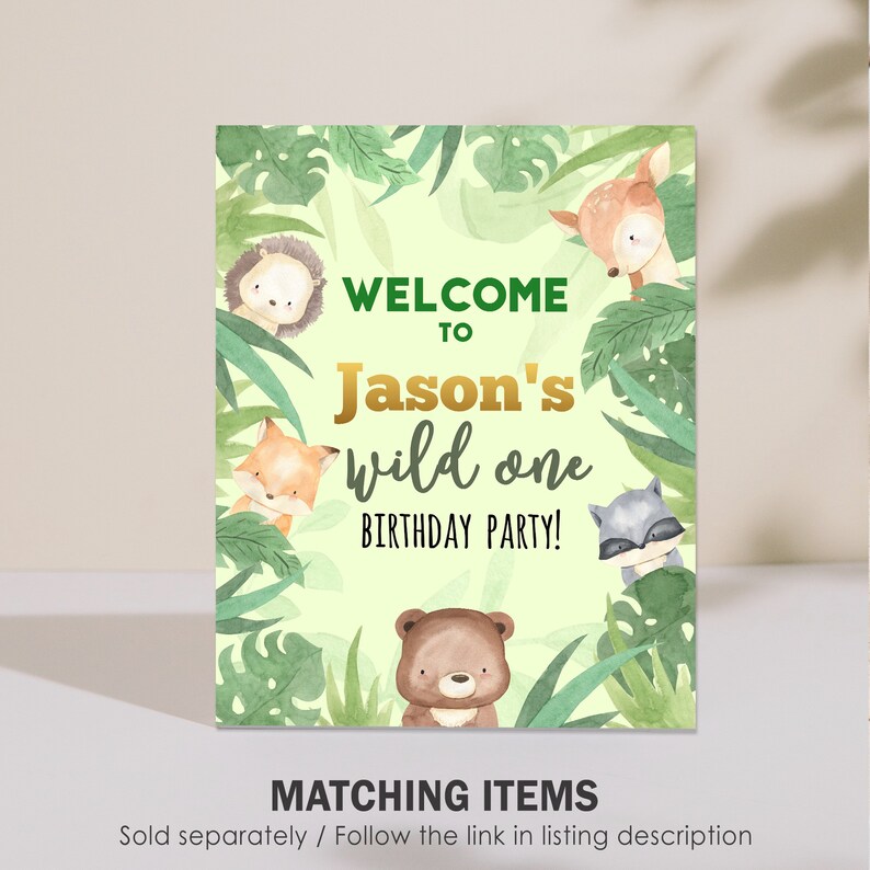 EDITABLE Wild One Birthday Invitation With Photo Woodland Etsy