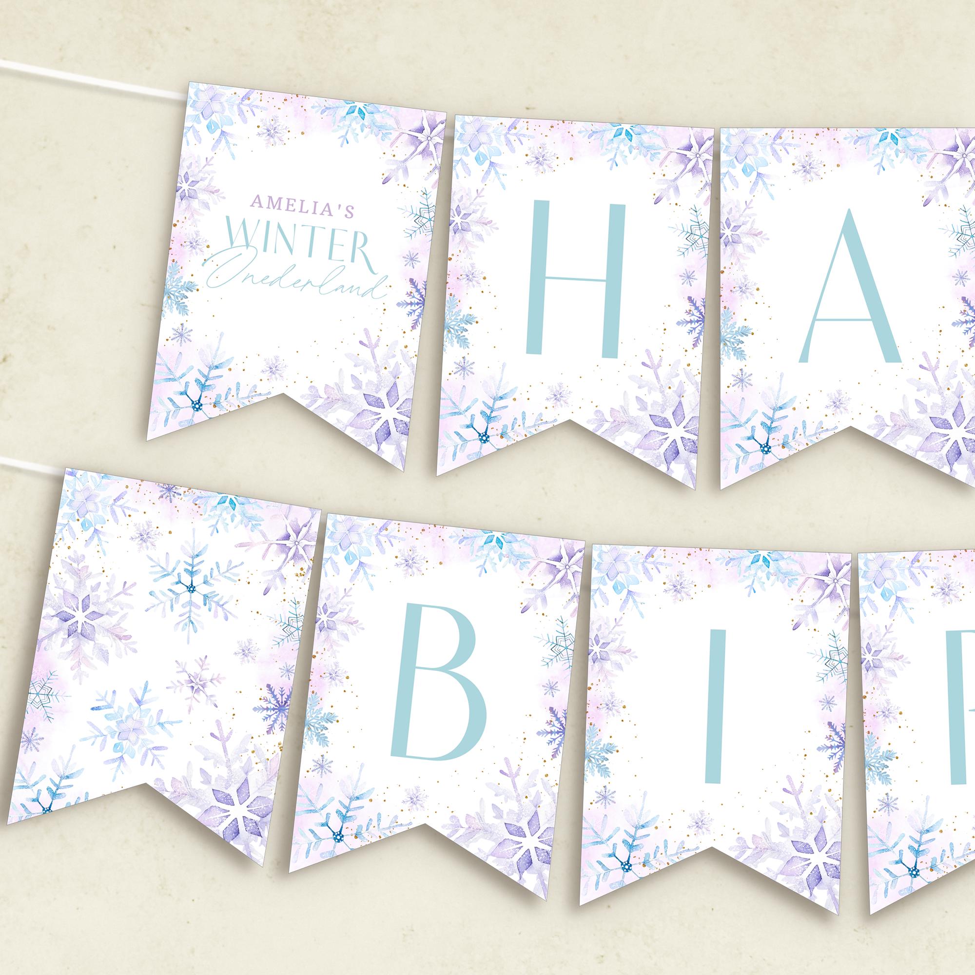 Schaatsen Verjaardagsfeestje Decoraties Sneeuwvlok Blauw Gelukkige Verjaardag Banner Schaatsen Verjaardagsfeest Foto Banner Rekwisieten Achtergrond Muur Meisjes Schaatsen 1e 2e 3e Verjaardag