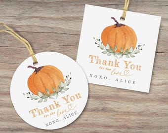 thumbnail image 2 of Baby Boy Stickers For Scrapbooking Pumpkin Baby Shower Thank You Stickers, A Little Pumpkin Is On The... Thankful Pumpkin 2 of 9