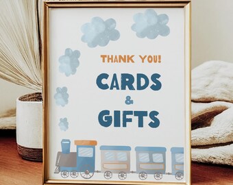 Signo personalizado de cumpleaños del tren, signo de mesa de fiesta del tren Choo Choo, decoración de cumpleaños del niño, descarga instantánea, plantilla editable/imprimible, #H028