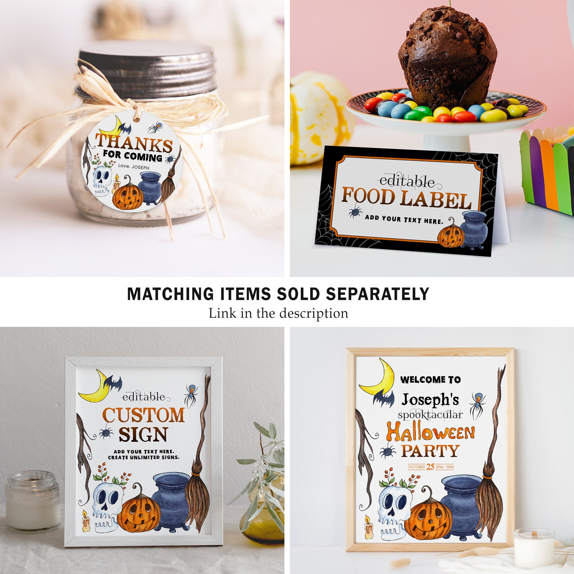 Editable Spooktacular Halloween Party Food Label Halloween - Etsy