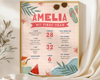 Mijlpaalbord zwembadfeest, mijlpaalposter zwemfeest, decor zomerverjaardag, instant download, bewerkbare/afdrukbare sjabloon, #H057