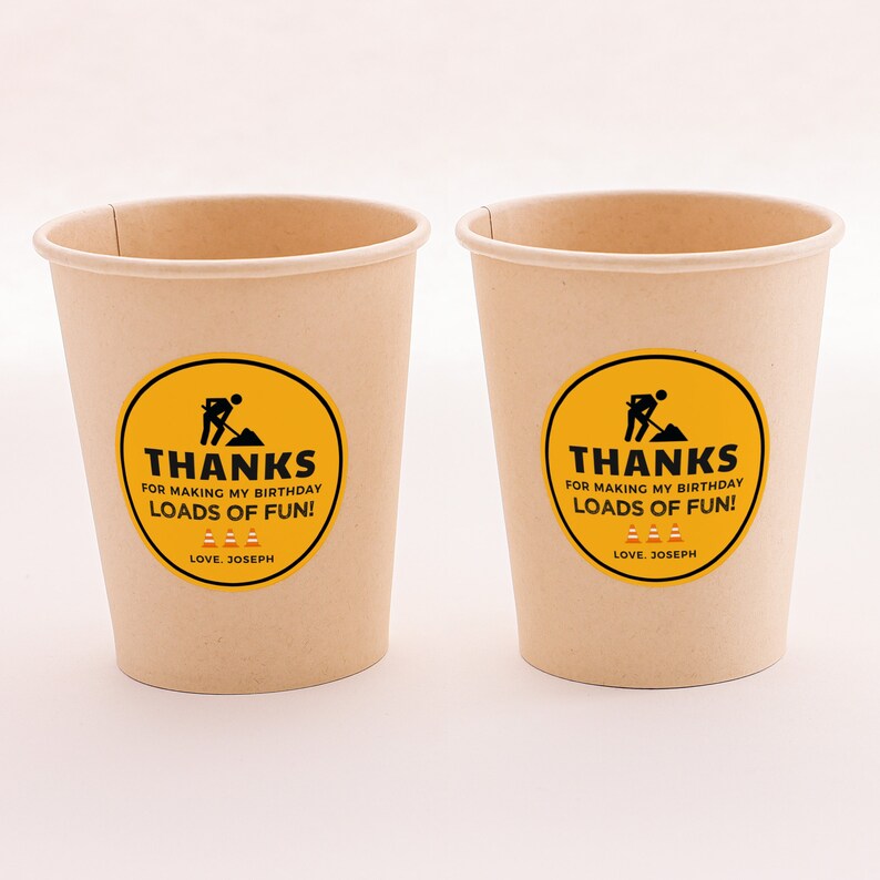 Editable Dirty 3rdy Birthday Favor Tags, Construction Sign Gift Tag