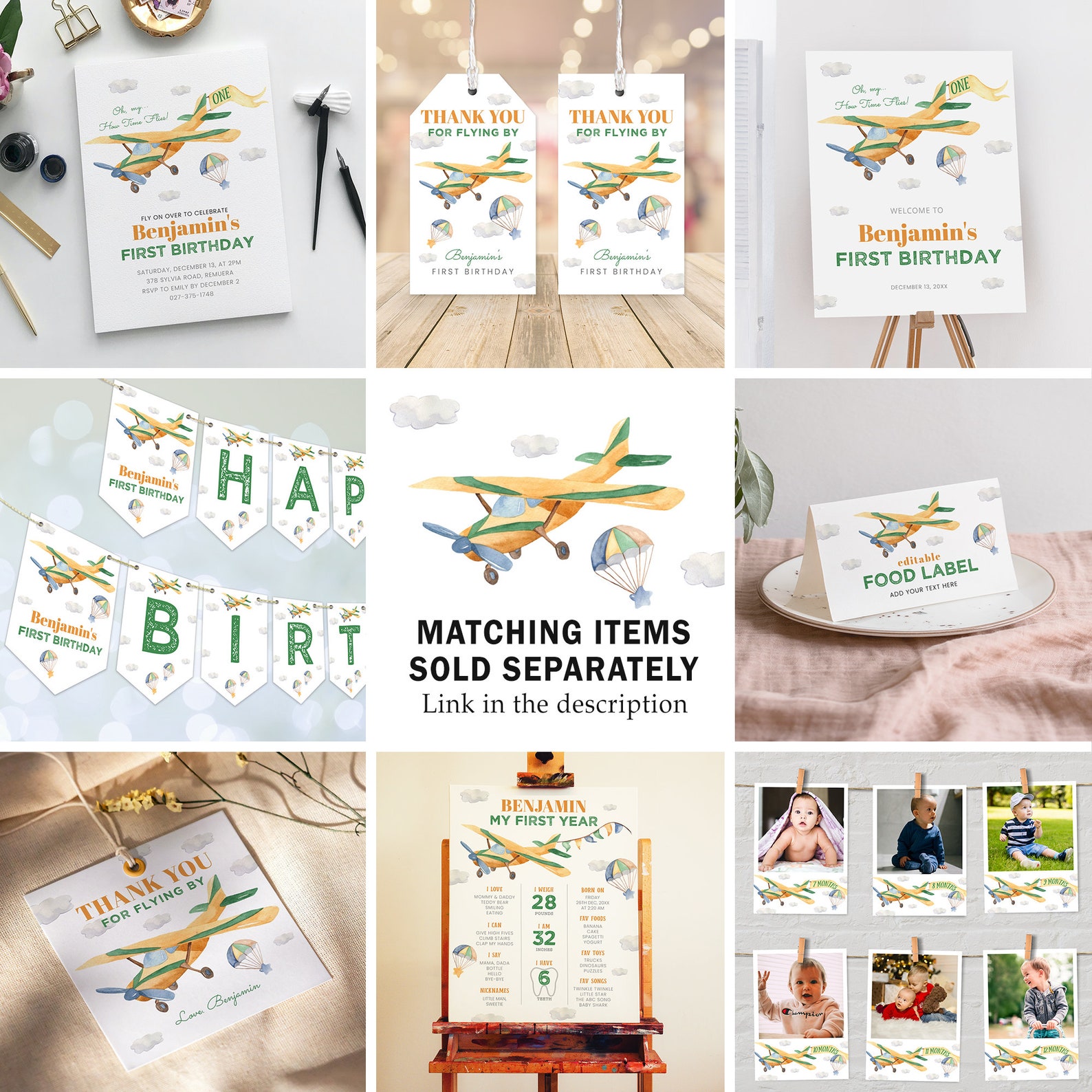 Editable Airplane Happy Birthday Banner Airplane Party - Etsy