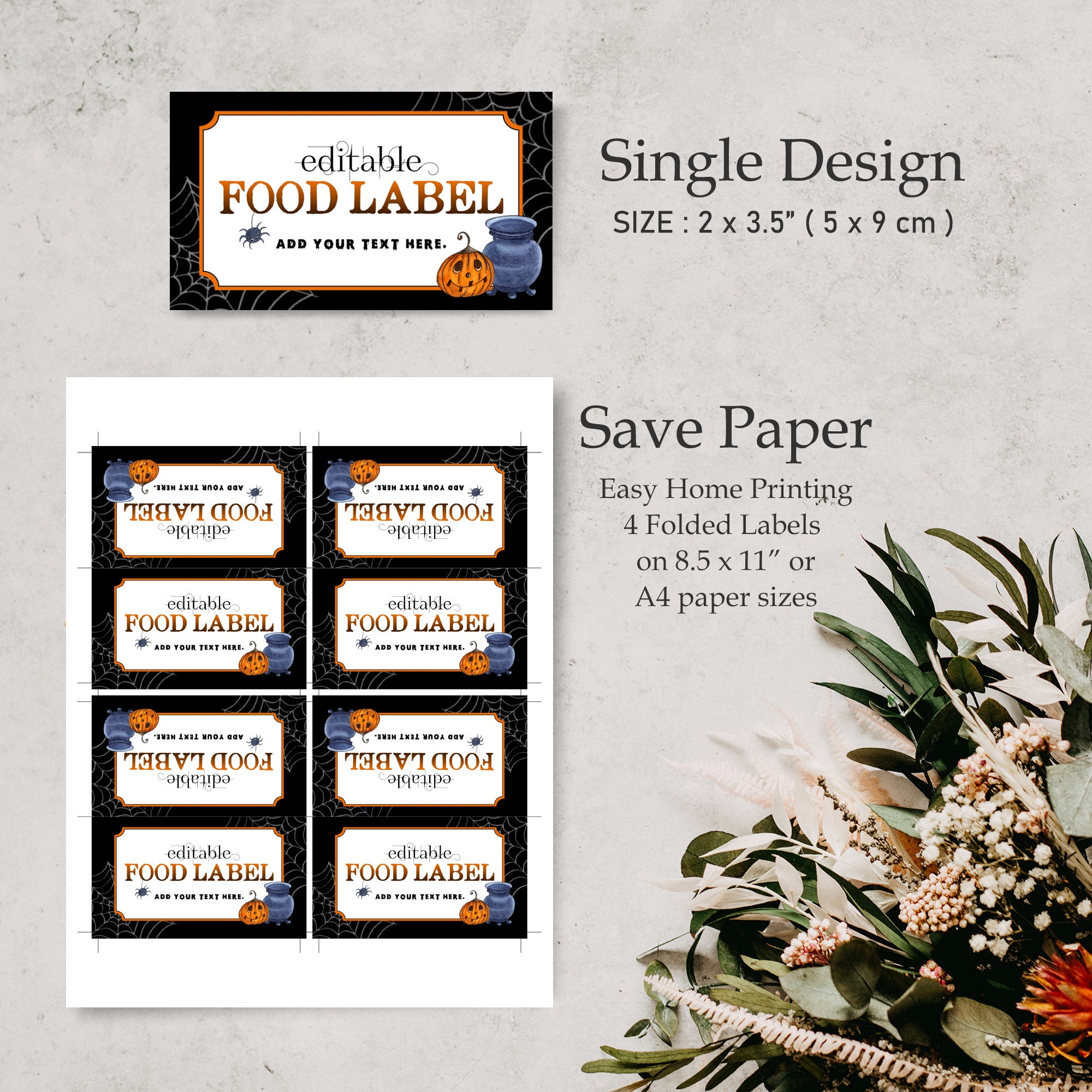 Editable Spooktacular Halloween Party Food Label Halloween - Etsy