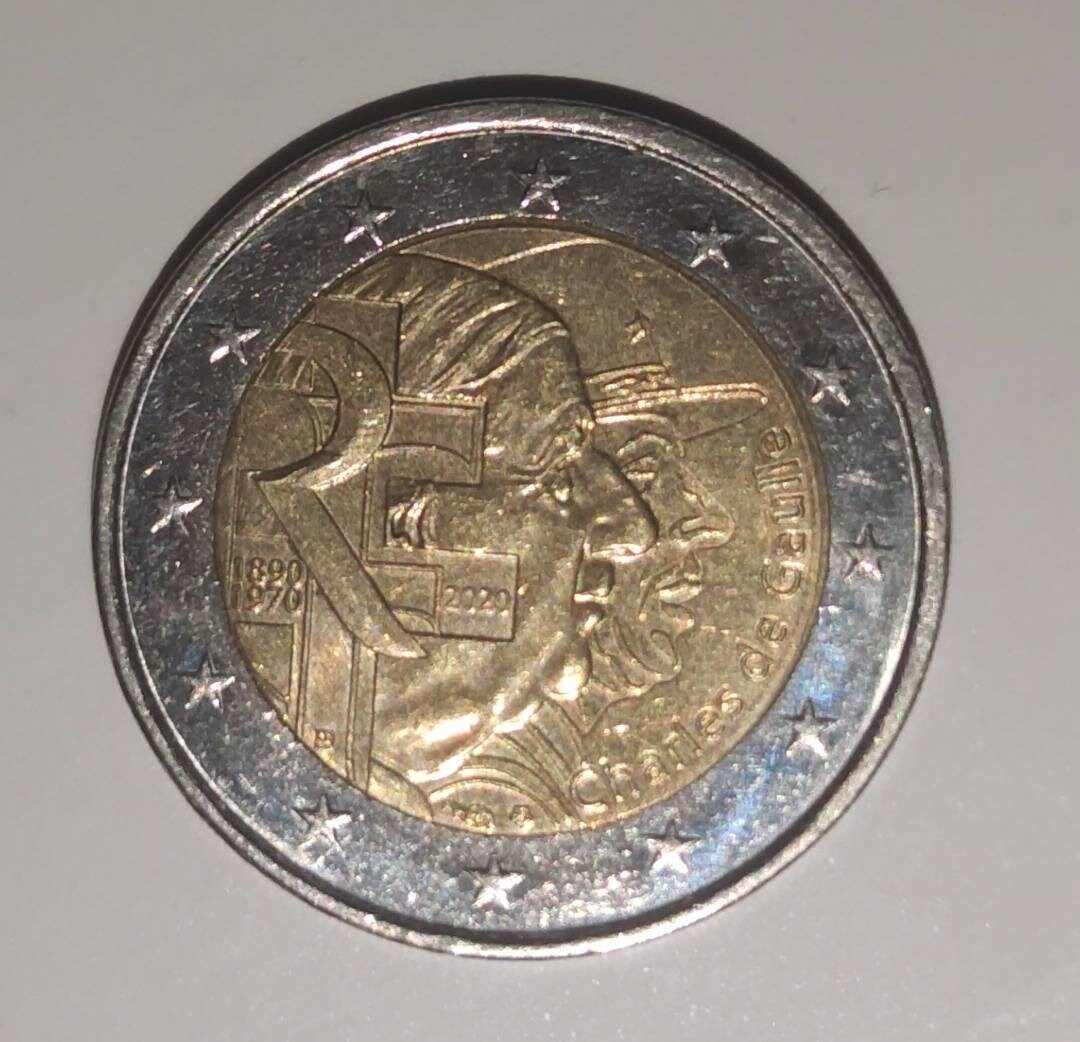 Pièces 2 Euros Charles De Gaulle 2020 Coin 2 Euros charles De Gaulle 2020 - Etsy