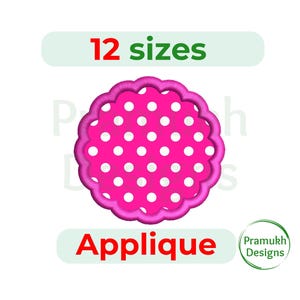 Wzór haftu z aplikacją w kształcie koła z muszlą (5–19 cm) – Wzór haftu maszynowego, do natychmiastowego pobrania