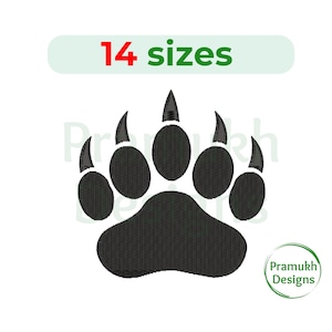 Bear paw print Embroidery Design. Paw Mini. Mini Bear Paw Design. Bear paw Embroidery. Paw Embroidery Design. Wild Animal design.