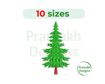 Pine tree embroidery design-machine embroidery pattern-pine tree embroidery file-instant digital download
