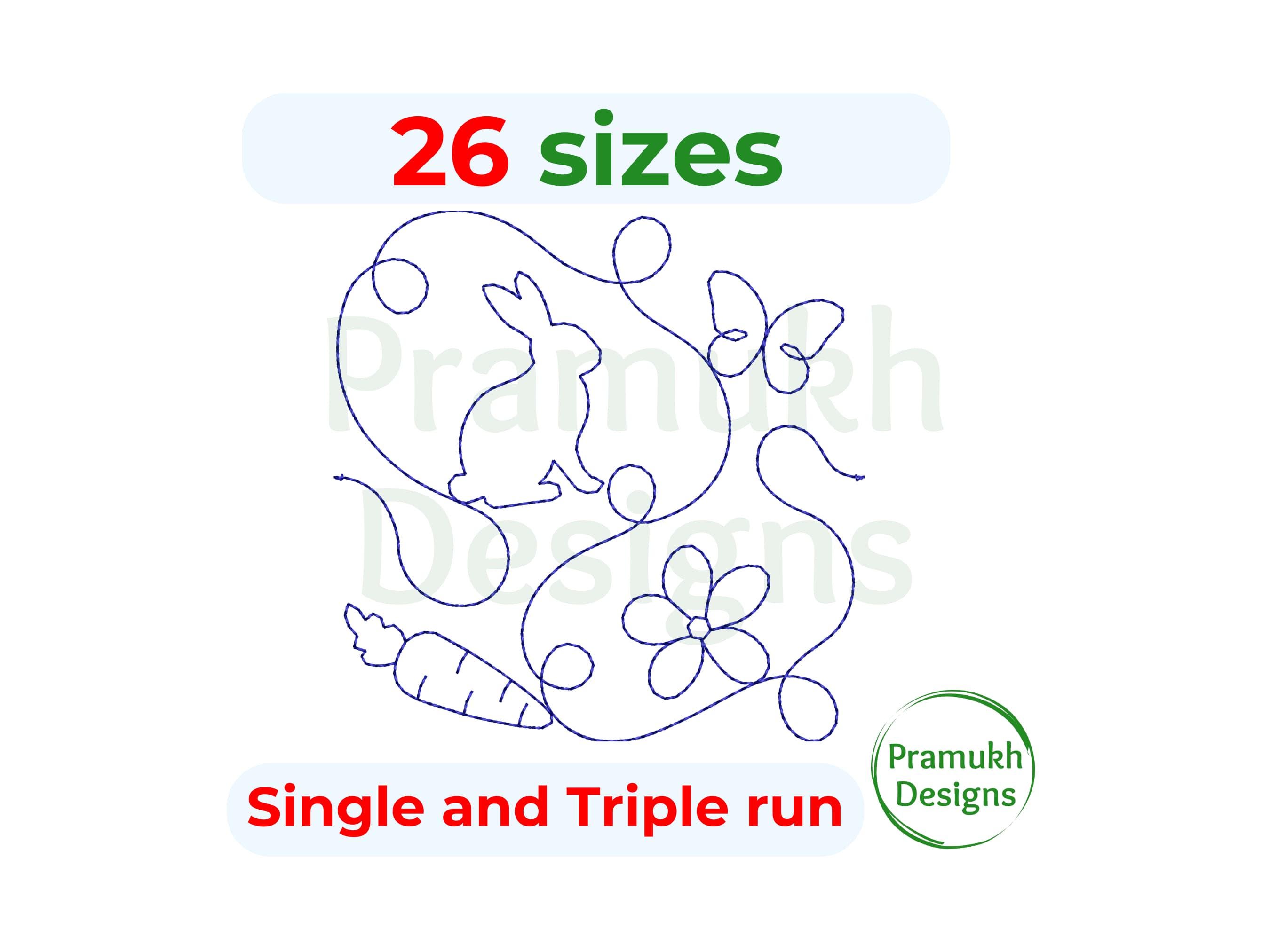 Rabbit End to End Quilting Embroidery Design | Edge to Edge Quilt Block for  Longarm and Embroidery Machines