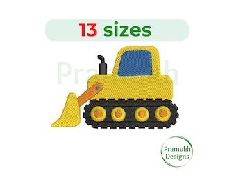 Bulldozer Embroidery Design (1.5–7.5 inch) – chicken outline embroidery, Machine Embroidery, Instant Download Digital File