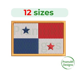 Panama flag embroidery design. small flag embroidery. Panama embroidery. Panamanian flag patch embroidery file. machine embroidery design.