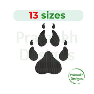 Wolf Pawprint Embroidery Design. Wolf Pawprint mini design. Wolf Pawprint silhouette. Machine Embroidery Design. Animal Body parts design.