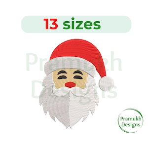 Santa Face Embroidery Design – Mini Santa Claus Face, Christmas Embroidery, Machine Embroidery, Instant Download Digital File