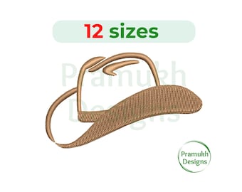 Cowboy Hat Embroidery Design (2–7.5 inch) – Mini Cowboy/Cowgirl Hat, Filled Stitch, Silhouette, Instant Download Digital File
