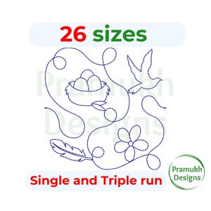 Bird Quilting Embroidery Design | Edge to Edge Quilt Block for Longarm and Embroidery Machines