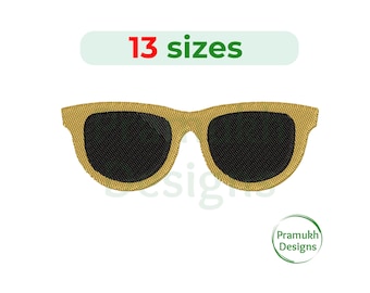 Sunglasses Embroidery Design (1.5–7.5 inch) – Mini Sunglasses, Machine Embroidery, Instant Download Digital File