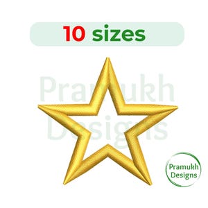 Star Outline Embroidery Design. Star Embroidery. Machine Embroidery Design. Outline design. Basic Shapes Design. satin outline star design