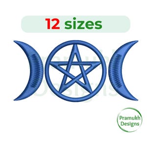 wicca Embroidery Design. Machine Embroidery Design. wicca Design. Mini wicca symbol. Lunar Embroidery. pagan embroidery .