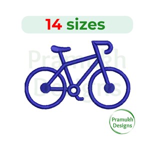 May include: A blue bicycle icon with 14 sizes available. The bicycle has a simple design with two wheels, a frame, and handlebars.