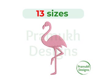 Flamingo Embroidery Design (1–7.5 inch) – Mini Flamingo Silhouette, Bird Embroidery, Pink Flamingo, Filled Stitch, Instant Download