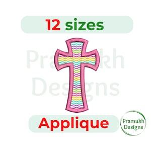 Kreuz Applikation Design. Kreuz Stickdatei. Stickerei Kreuz. Applikation Kreuz. Christliche Kreuzstickerei. Stickdatei für die Stickmaschine