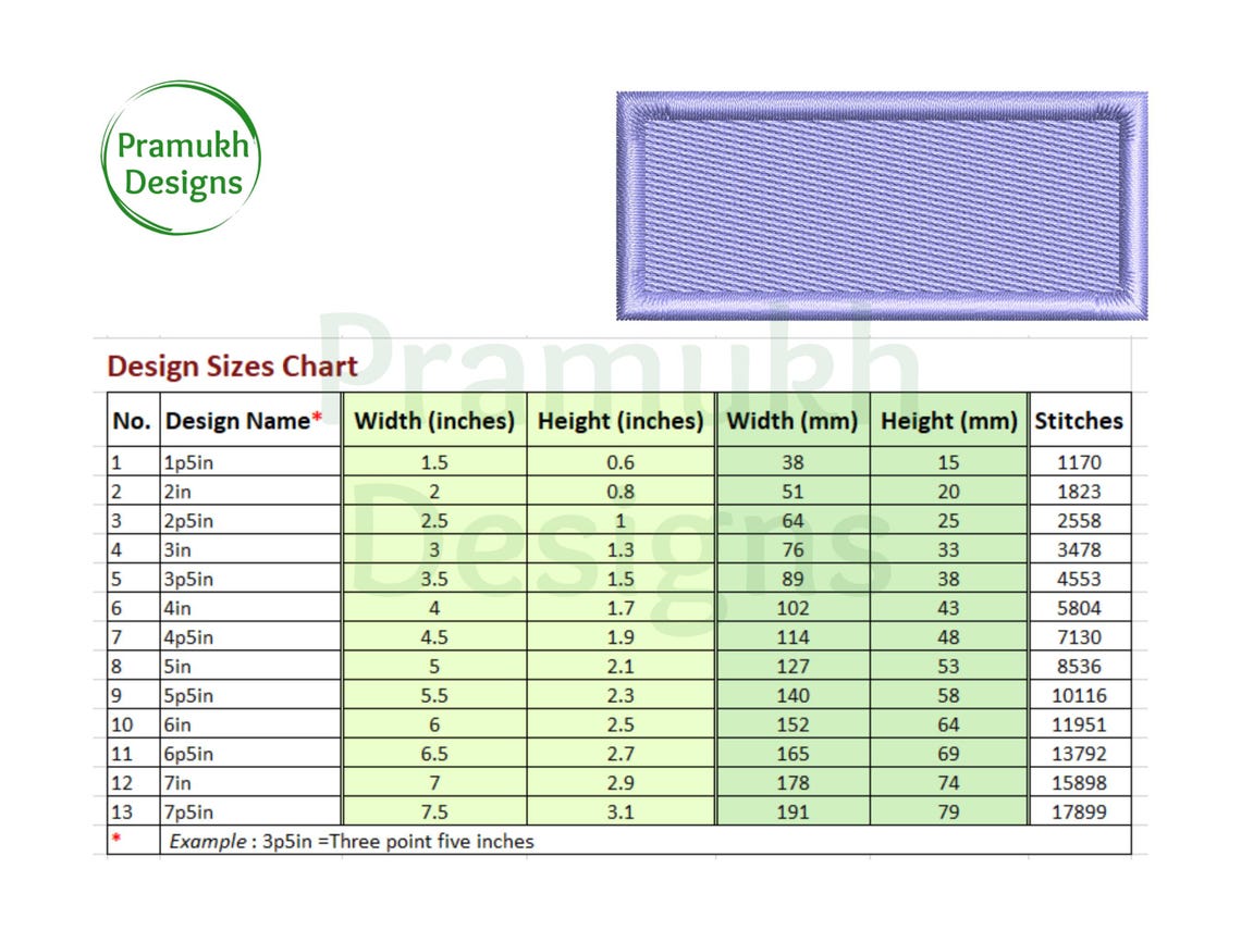Sharp Rectangle Embroidery Design (1.5–7.5 Inch) – Mini Filled ...