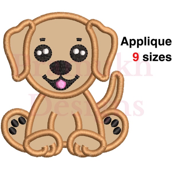 Applique Puppy Labrador Machine Embroidery Design Pattern Boy Girl Cute Baby Lab Dog animal INSTANT DOWNLOAD