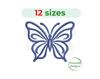 Butterfly outline Embroidery Design (2–7.5 inch) – Butterfly outline embroidery, Machine Embroidery, Instant Download Digital File