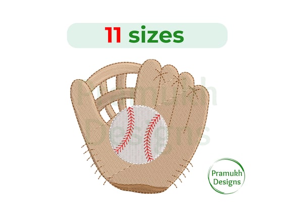 Baseball Glove Embroidery Design (2.5–7.5 inch) – Mini Baseball Glove, Machine Embroidery File, Instant Download Digital File