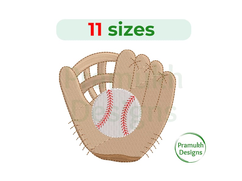 Baseball Glove Embroidery Design (2.5–7.5 inch) – Mini Baseball Glove, Machine Embroidery File, Instant Download Digital File image 1