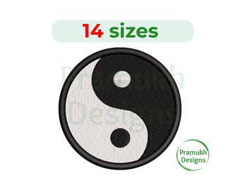 Yin Yang Symbol Embroidery Design (1–7.5 inch) – Mini Yin Yang, Tao Symbol, Machine Embroidery Design, Instant Download Digital File