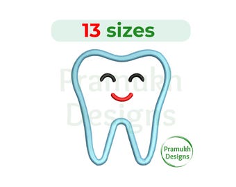 Tooth Embroidery Design (1.5–7.5 inch) – Mini Tooth, Tooth Fairy, Machine Embroidery, Instant Download Digital File