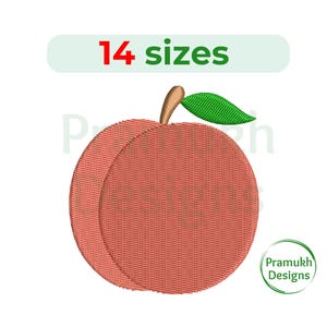 Peach Embroidery Design (1–7.5 inch) – Mini Peach, Filled Stitch, Silhouette, Machine Embroidery, Instant Download Digital File