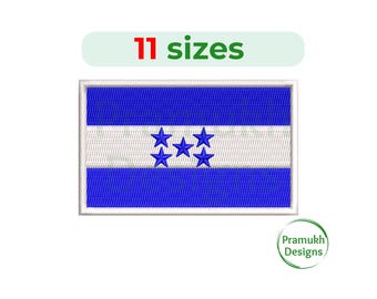 Honduras Flagge Stickerei, Mini-Honduras Flagge, Maschinenstickerei, Instant Download, digitale Datei