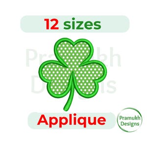 Shamrock Applique Embroidery Design (2–7.5 inch) – St. Patrick’s Day & Lucky Clover Applique, Machine Embroidery Design, Instant Download