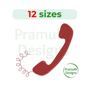 Telephone Embroidery Design. Telephone mini design. Telephone Silhouette. Machine Embroidery Design. Communication embroidery.