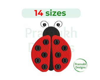 Ladybug Embroidery Design (1–7.5 inch) – Mini Ladybug, Filled Stitch, Spring, Animal Embroidery, Instant Download