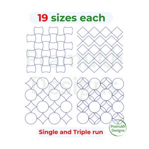 Background Pattern Quilting Embroidery Design set | Edge to Edge Quilt Block for Longarm and Embroidery Machines