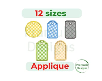 Price Tag Applique Embroidery Design Set (2–7.5 inch) – Mini Price Tag, Silhouette, Machine Embroidery, Digital File