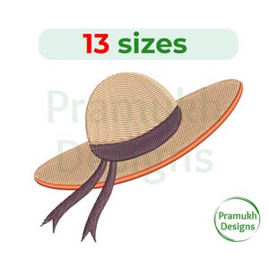 Woman&#39;s Hat Embroidery design. Hat Silhouette. Mini Hat design. Hat design. Woman&#39;s Hat Filled. Machine Embroidery Design. Hat Embroidery.