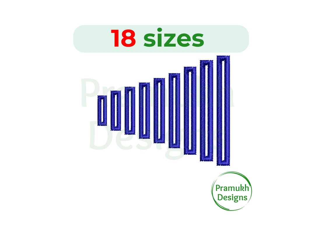 Rectangular Buttonhole Rectangle Buttonholes Embroidery Design (0.3–2 Inch) – Mini Rectangle ...