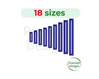Rectangle Buttonholes Embroidery Design (0.3–2 inch) – Mini Rectangle Buttonholes, Machine Embroidery, Instant Download Digital File